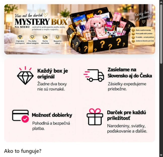 Náhľad webovej stránky Mega Mystery Box